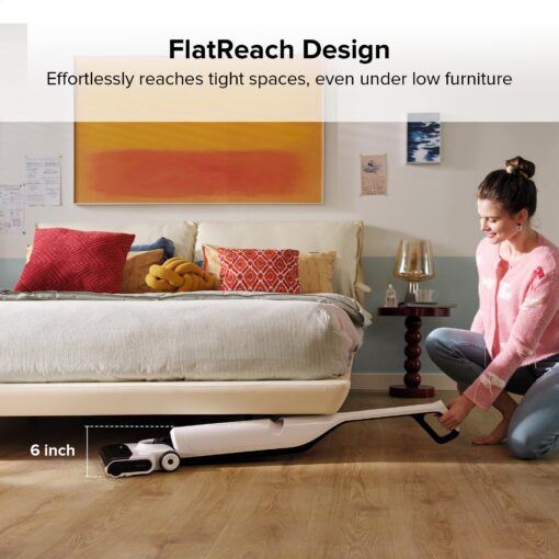 Roborock Flexi Lite Wet Dry Vacuum Cleaner Cordless, Lightweight Vacuum Mop with 17000 Pa Suction, 180° FlatReach Design, Self-Cleaning and Hot Air Dry Floor Cleaner for Mopping Hard Floors - Image 7