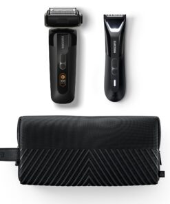 MANSCAPED® The Chairman™ PRO & The Lawn Mower® 5.0 Ultra - Men's Face Shaver with Two SkinSafe® Blades, Four-Blade Foil & Stubble Trimmer & Dual-Head Groin & Body Hair Trimmer with Toiletry Bag