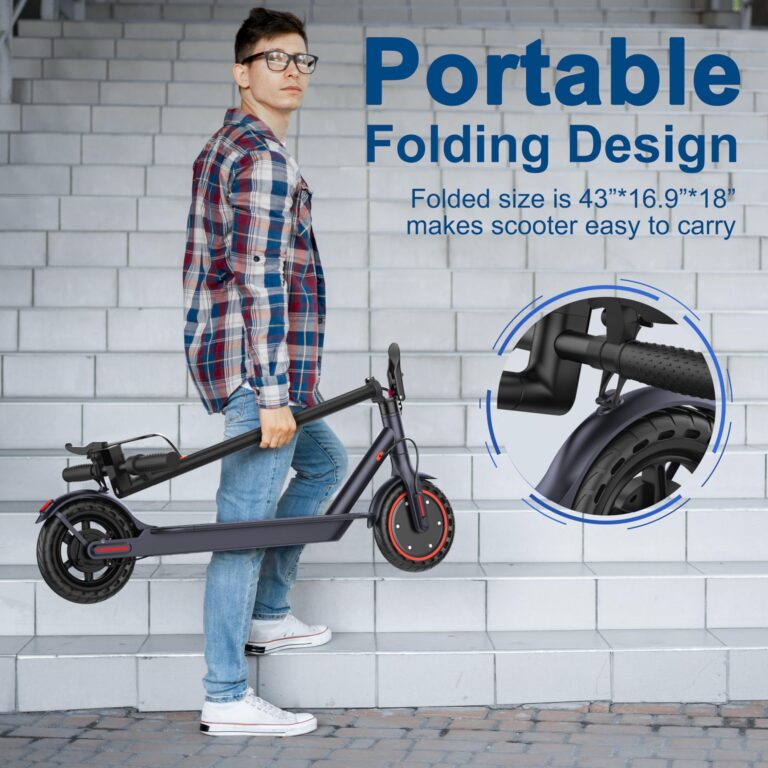 Electric Scooter 8.5" Solid Tires 350W Motor 10.5Ah Battery Up to 23 Miles Range 19 Mph Speed Portable Folding Commuting Scooter Double Braking System, Max Load 264Ibs - Image 3
