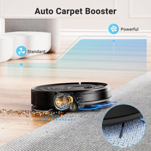 Robot Vacuum and Mop Combo 2 in 1 Mopping Robot Vacuum Cleaner with Schedule WiFi/Alexa/App Smart Self-Charging Robotic Vacuum Ultra-Slim Quiet Tangle-Free Ideal for Hard Floor Pet Hair Carpet-650mL - Image 4