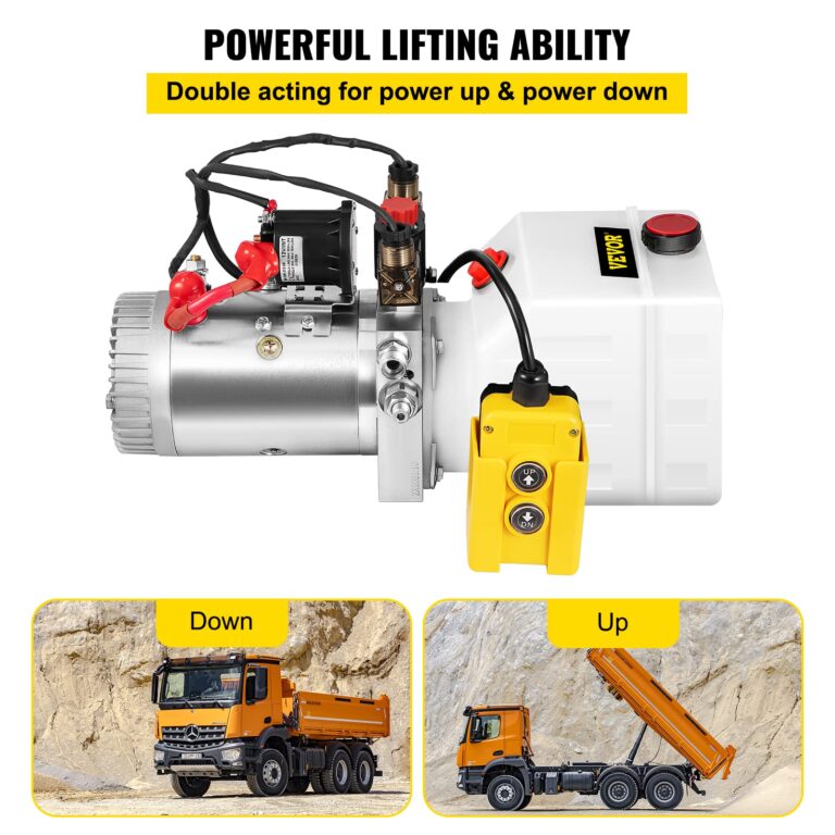 Vevor Hydraulic Pump 3 Quart Hydraulic Power Unit Double Acting Hydraulic Pump for Dump Trailer Car Lifting 12V DC Plastic Oil Reservoir (Plastic, Double Acting) : Industrial & Scientific - Image 8