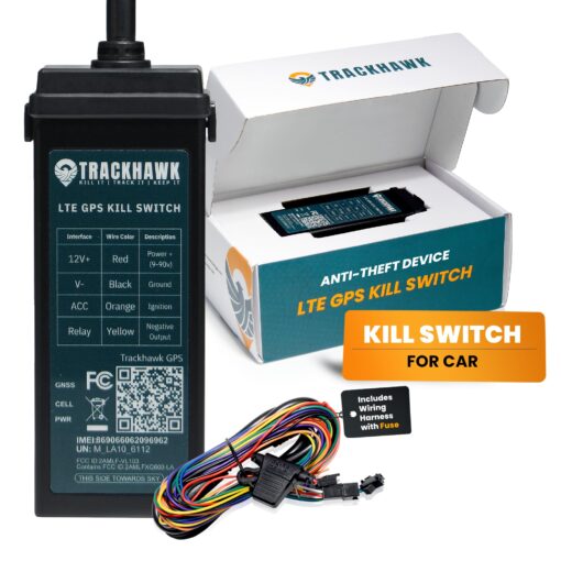 Trackhawk 4G LTE GPS Tracker - GPS Tracker for Vehicles, Kill Switch for Car, Anti Theft Car Device, Monitoring Device, Live-Tracking, Subscription Required - VL03