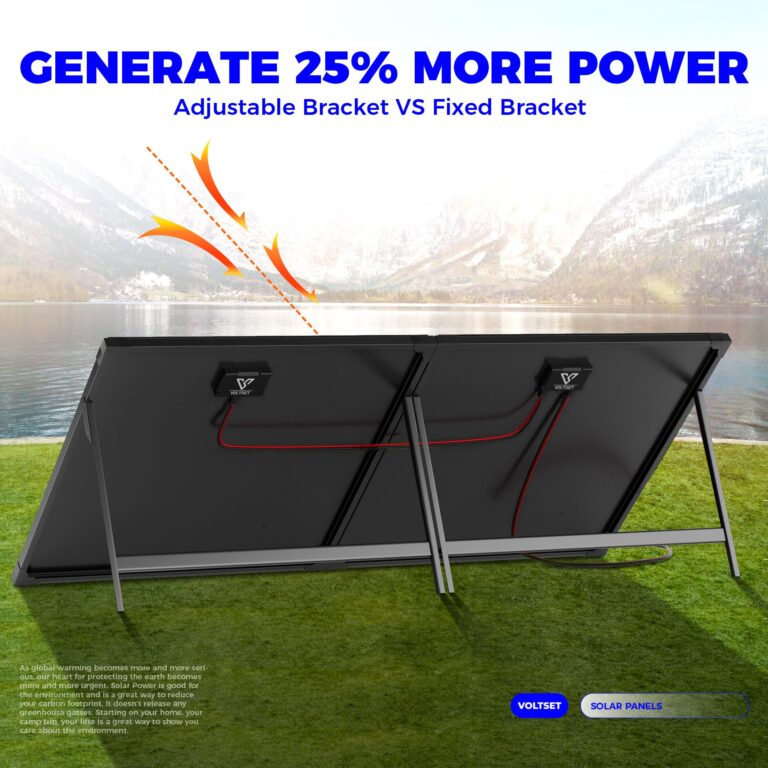 VOLTSET 100 Watt 12 Volt Portable Solar Panel with Waterproof 10A Charger Controller, Foldable 100W Solar Charger Suitcase with H-Bracket for Power Station, Car, Camping, RV, Boat and Outside - Image 5