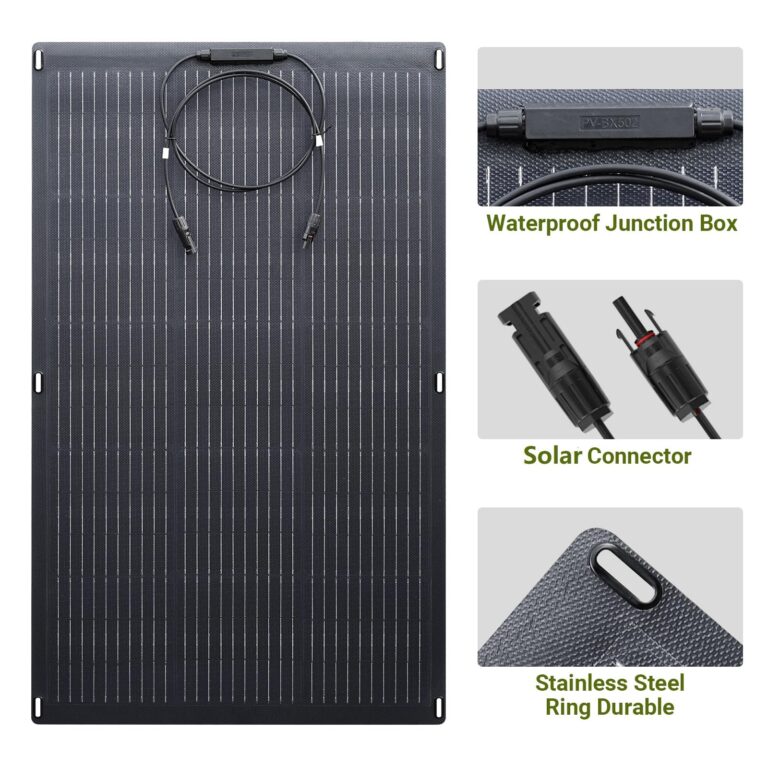 ALLPOWERS SF200 Flexible Solar Panel 200W 32V IP68 Monocrystalline Solar Modules Bendable Semi-Flexible Mono Solar Panel 200 Watt for RV Roof Boat Cabin Van Uneven Surfaces - Image 2