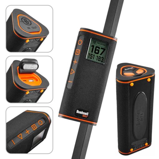 Wearable4U - Bushnell Wingman View Golf GPS Bluetooth Speaker with Ultimate Black Earbuds and Wall and Car Chargers Bundle - Image 5