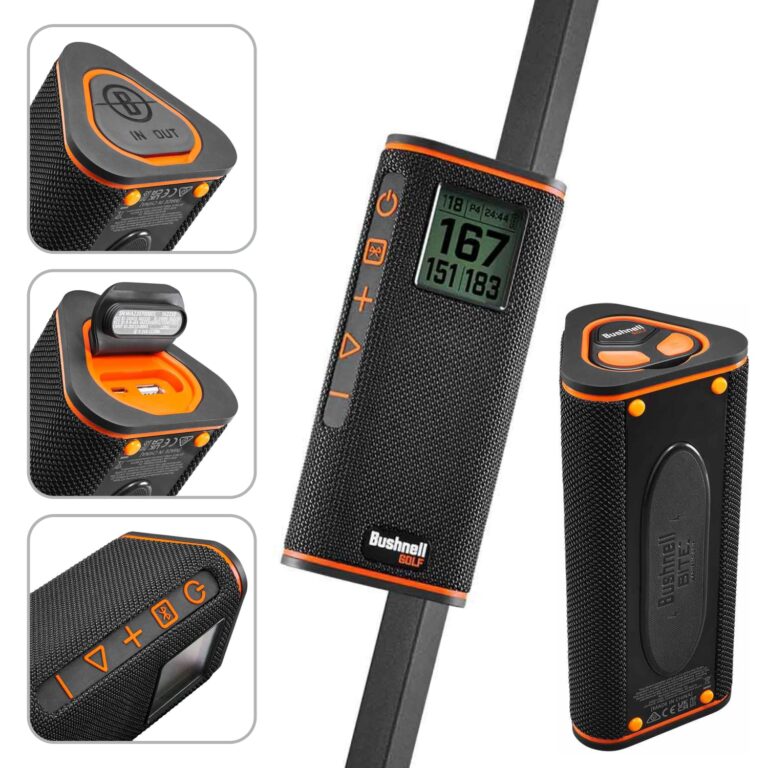 Wearable4U - Bushnell Wingman View Golf GPS Bluetooth Speaker with Ultimate Black Earbuds and Wall and Car Chargers Bundle - Image 5