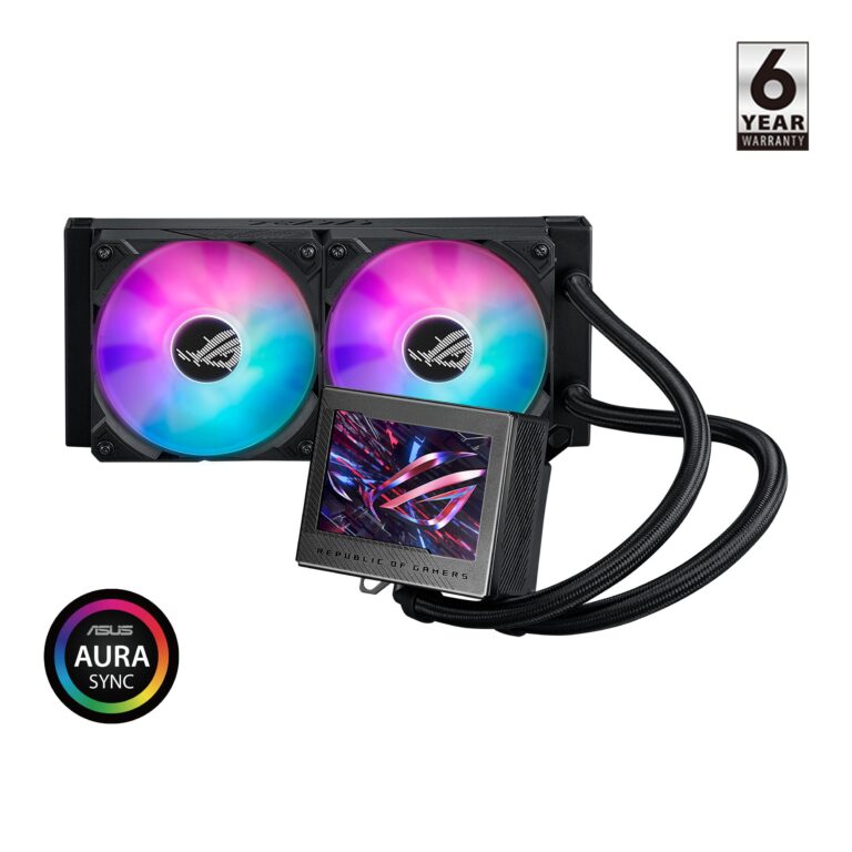 ASUS ROG Ryujin III 240 ARGB All-in-one Liquid CPU Cooler with 240mm Radiator. Asetek 8th gen Pump, 2X Magnetic 120mm ARGB Fans (Daisy Chain Design), 3.5” LCD Display,BLACK - Image 10