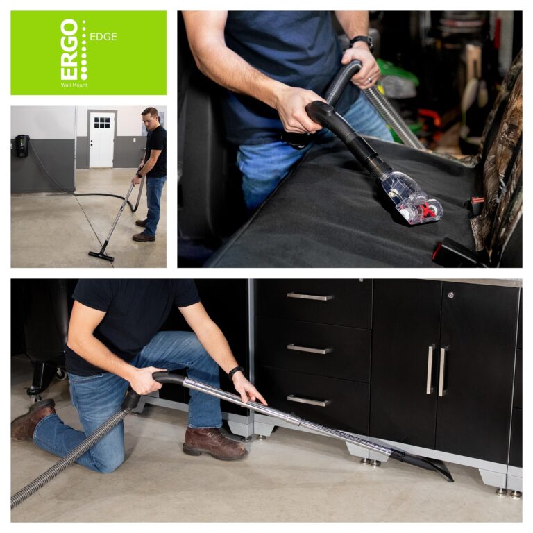 Atrix Ergo Edge Canister Shop Vac - Wall Mounted Garage Vacuum Cleaner with Built-in Dust Bag & Extendable Hose - Compact Black Design 20x9x12 - Image 2