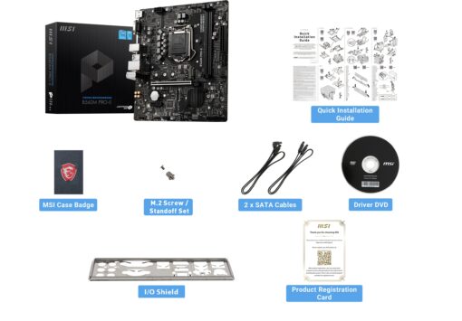 MSI B560M PRO-E ProSeries Motherboard (mATX, 11th/10th Gen Intel Core, LGA 1200 Socket, DDR4, PCIe 4, M.2 Slot, USB 3.2, Gbps LAN) - Image 2