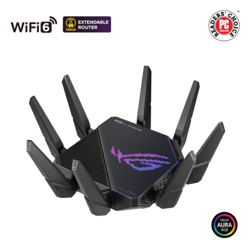 ASUS ROG Rapture GT-AX11000 Pro Tri-Band WiFi 6 Extendable Gaming Router, 10G & 2.5G Ports, ASUS RangeBoost Plus, Triple-level Game Acceleration, Subscription-free Network Security, AiMesh Compatible - Image 3