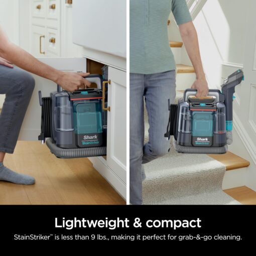 Shark Carpet Cleaner Machine, Portable Upholstery StainStriker, Spot, Stain, & Odor Eliminator, 2 Carpet Cleaner Solutions, 3 Tools, Perfect for Pet Hair, For Carpets & Area Rugs, Purple, PX225BRN - Image 3