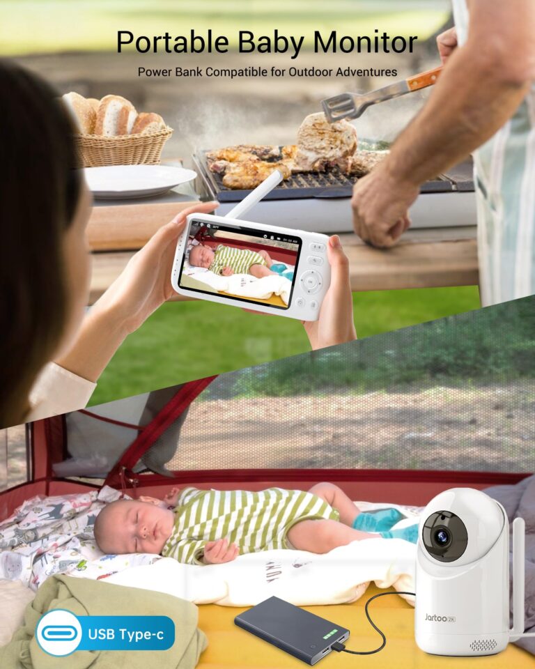 Jartoo 2K Video Baby Monitor with Camera and Audio, 3000ft Long Range Baby Monitor No WiFi 5.5" FHD Screen ANC Baby Camera Wireless, Room, Portable, Night Vision, 2-Way Talk, AI Cry Detect, 6000mAh - Image 2