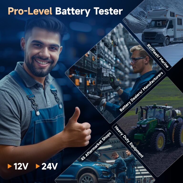 FOXWELL BT705 Plus Car Battery Tester 12V 24V Automotive, 100-2000CCA Battery Load Tester Digital Battery Analyzer Charging System Alternator Analyzer Cranking Checker for Car Heavy Duty Truck Marine - Image 3