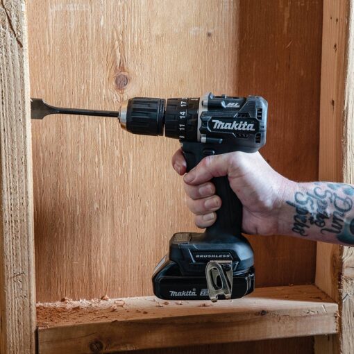 Makita XPH15RB 18V LXT Lithium-Ion Sub-Compact Brushless Cordless 1/2" Hammer Driver-Drill Kit (2.0Ah), Black - Image 9