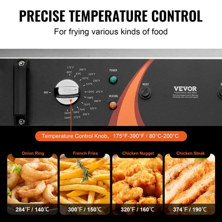 VEVOR Commercial Deep Fryer, 3000W Electric Turkey Fryer with Basket, Large Capacity 30.6Qt / 29L Countertop Single Oil Fryer, Stainless Steel, Temp Control, for Kitchen Restaurant Use, Silver - Image 10