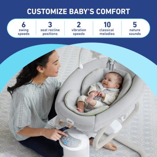 Graco Soothe My Way with Removable Rocker, Madden - Versatile Baby Swing & Portable Rocker - Image 3