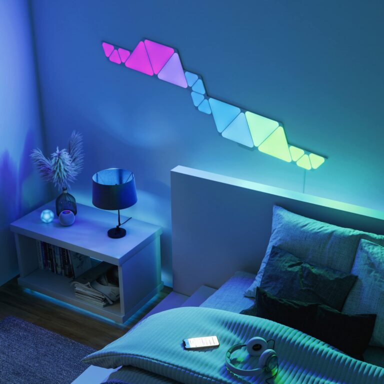 Nanoleaf Shapes Triangles and Mini Triangles WiFi and Thread Smart RGBW LED Dimmable Gaming and Home Decor Wall Lights Smarter Kit (17 Pack) - Image 6