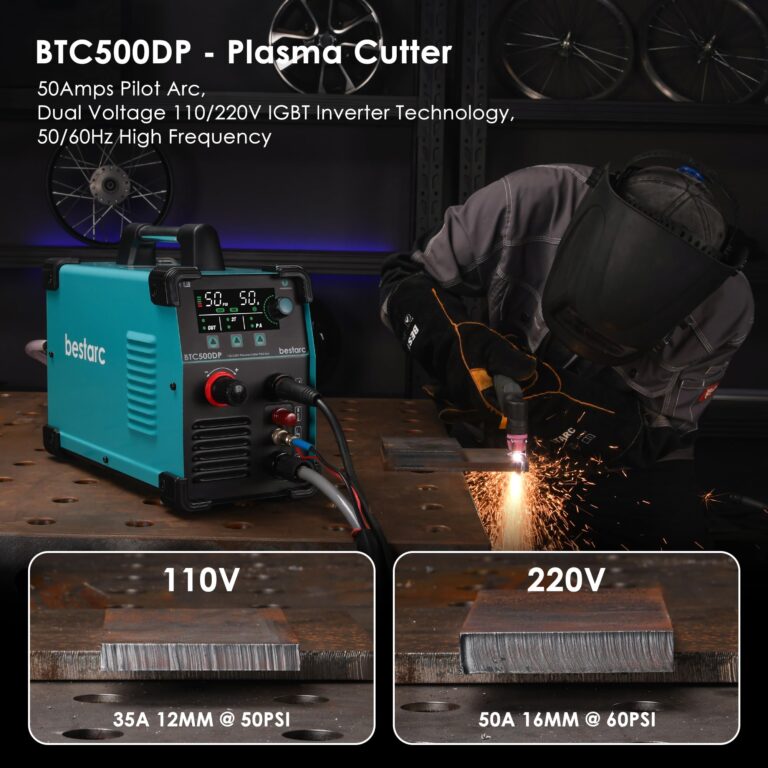 bestarc Plasma Cutter, Non Touch Pilot Arc, Air Sensor Technology, Large Digital Display Screen, BTC500DP 7Gen 50Amps 110/220V Dual Voltage, IGBT Plasma Cutter Machine (BTC500DP 7GEN 110/220V) - Image 5
