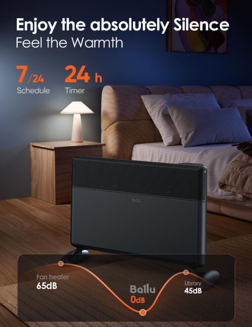 Ballu Convection Panel Space Heater,Whole Room Electric Space Heater Indoor with Program Thermostat,Wifi App,Portable Standing Wall Mount,Heater Indoor Use Large Room,Work with Alexa - Image 4