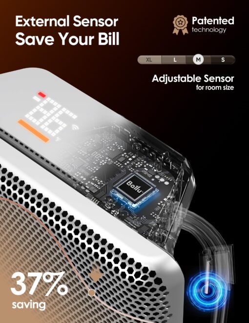 Ballu Convection Panel Space Heater,Whole Room Heater for Indoor Use Large Room with Display Remote,Wifi App,Portable Standing Wall Mount 1500W Electric Heater for Bedroom,Living room,Work with Alexa - Image 4