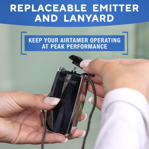 AirTamer A320 Rechargeable Personal Air Purifier, Proven Performance, Virus and Pollutant Tested*, Black with Leather Travel Case - Image 6