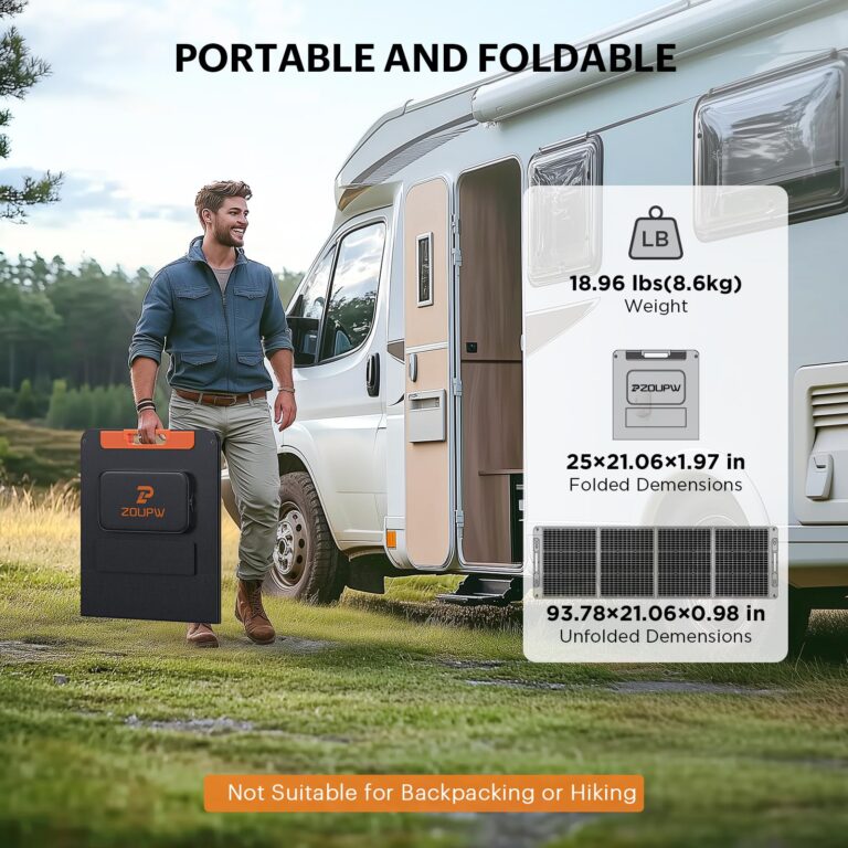Upgraded 200 Watt Portable Solar Panel for Power Station,20V Foldable Solar Panel with Solar Angle Guide,23.5% High Efficiency IP67 Waterproof 4 Adjustable Kickstands for Camping RV Hurricane Blackout - Image 7