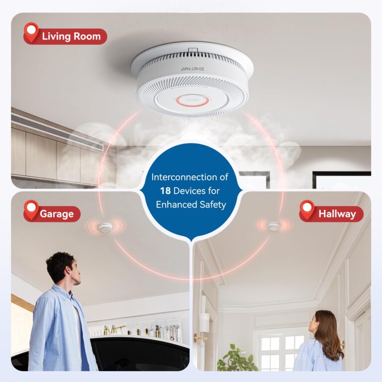 SITERWELL Hardwired Interconnected Smoke and Carbon Monoxide Detector, 10 Year Product Life Alarm Smoke Carbon Monoxide Detector with 2 AA Batteries Back Up, Smoke and CO Detector Voice Alert,5 Pack - Image 7