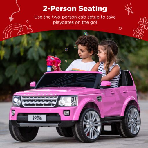 Best Choice Products 12V 3.7 MPH 2-Seater Licensed Land Rover Ride On Car Toy w/Parent Remote Control, MP3 Player - Pink - Image 7