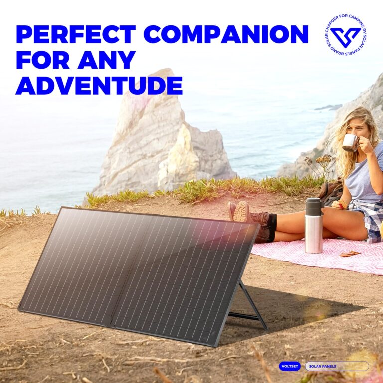 VOLTSET 100 Watt 12 Volt Portable Solar Panel with Waterproof 10A Charger Controller, Foldable 100W Solar Charger Suitcase with H-Bracket for Power Station, Car, Camping, RV, Boat and Outside - Image 3