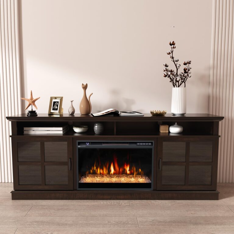 Oxhark Flame 26 Inches Electric Fireplace Inserts, 1500W Recessed Fireplace Electric with Remote Control, Crystal, Overheating Protection and Timer, Black - Image 3
