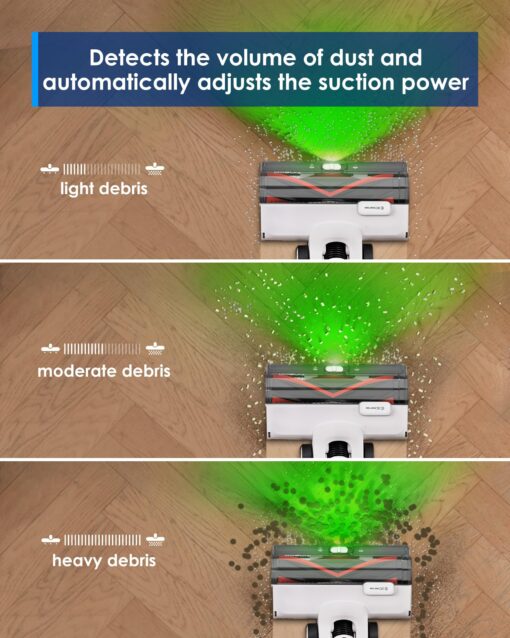 Tineco Pure ONE A50S Cordless Stick Vacuum Cleaner, 185W Suction,1L Larger Dustbin, 3DSense Power Brush, PureCyclone Tech, Up to 70Min Runtime, Easily Tackles Large Debris - Image 4