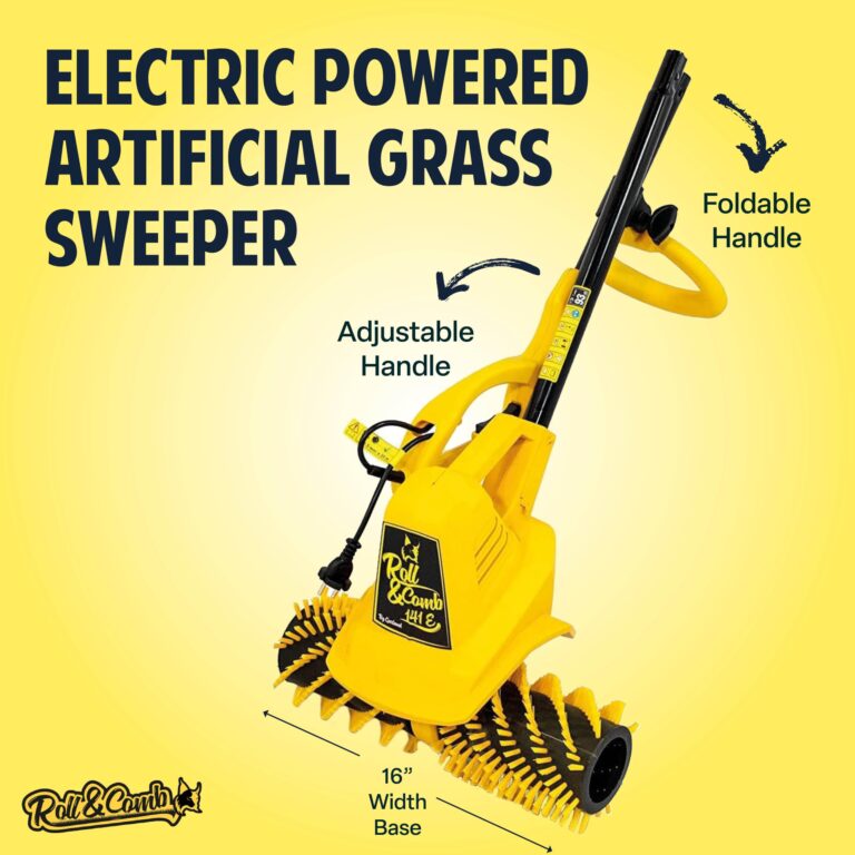 Artificial Turf Sweeper Broom by Roll & Comb, Corded Electric Power Rake for Artificial Grass, Fake Grass Cleaner for Dogs, Model 141e, 10.6lb. - Image 6