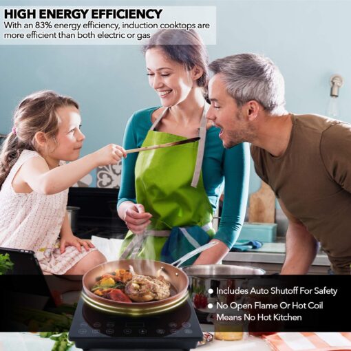 Nuwave Pro Chef Induction Cooktop, NSF-Certified, Commercial-Grade, Portable, Powerful 1800W, Large 8” Heating Coil, 94 Temp Settings 100°F - 575°F in 5°F, Shatter-Proof Ceramic Glass Surface - Image 7