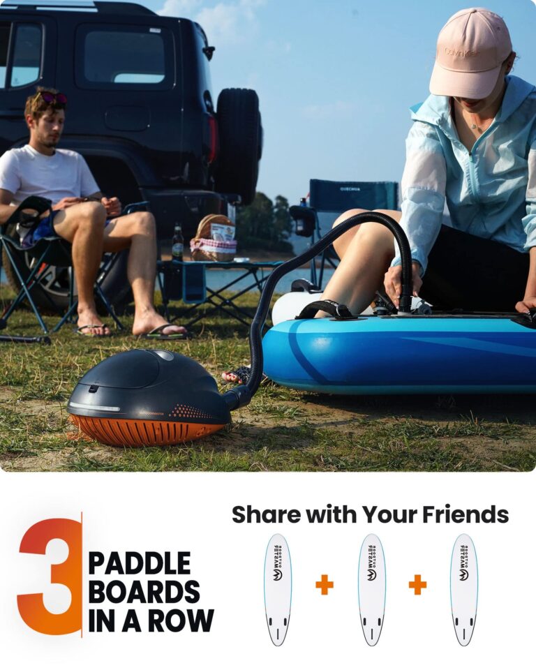 OutdoorMaster 16PSI High Pressure SUP Air Pump with Rechargeable Battery The Whale - Intelligent Dual Stage Inflation & Auto-Off Feature and Deflation Function for Inflatable Stand Up Paddle Boards - Image 3