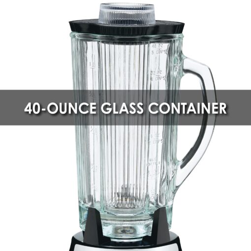 Waring Commercial BB900G 1/2 HP Chrome Bar Blender with 40-Ounce Glass Container Silver - Image 6