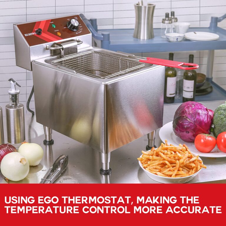 EGGKITPO Deep Fryer with Basket Commercial 12L Electric Countertop Fryer Stainless Steel Deep Fryers for Restaurant Home Use with Extra Large Frying Basket and Lid, 120V, 1800W - Image 4