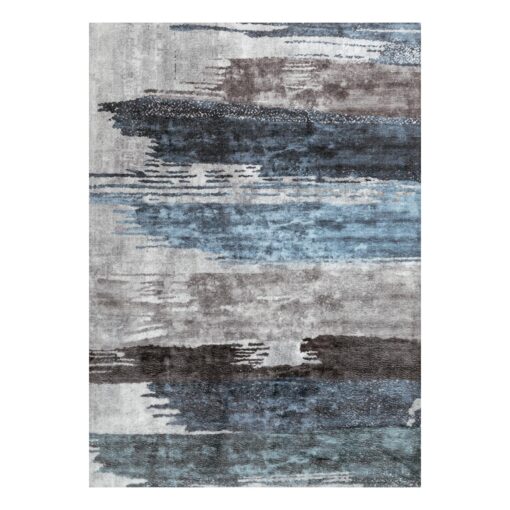 Ciicool Modern Abstract Deep Blue Gray Rug for Living Room, 8'x10' Machine Washable Area Rug Non-Slip Rug, Low-Pile Contemporary Indoor Dining Floor Carpet for Bedroom Office Under Table Home Decor - Image 2