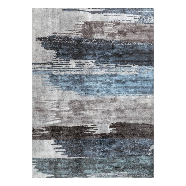 Ciicool Modern Abstract Deep Blue Gray Rug for Living Room, 8'x10' Machine Washable Area Rug Non-Slip Rug, Low-Pile Contemporary Indoor Dining Floor Carpet for Bedroom Office Under Table Home Decor - Image 2