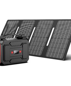 Solar Powered Generator 200W Peak/100W Rated, Portable Solar Generator Power Station with Solar Panels 40W Included, 146Wh Solar Power Bank with AC Outlet 110V for Home Use Camping Outdoor Adventure