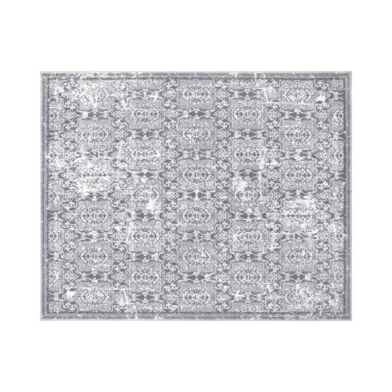 Vaukki Living Room Rug, Vintage Shaggy Soft Laundry Rug, Non Slip Kitchen Area Mat, Washable Farmhouse Bedroom Area Carpet for Bathroom, Kitchen and Kidsroom (8'x10', Grey) - Image 3