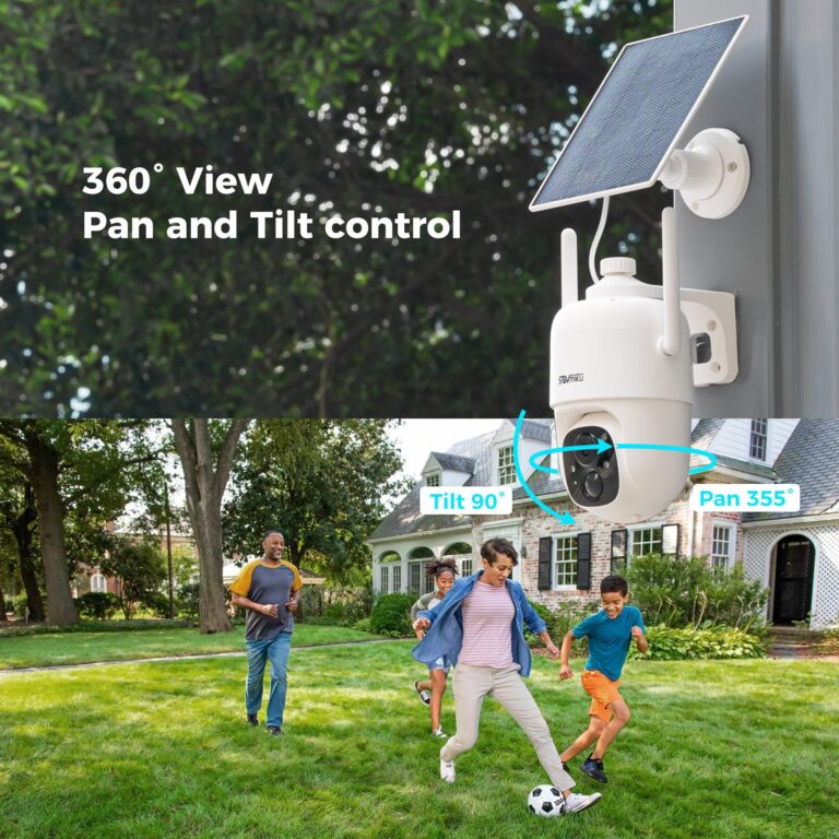 SOVMIKU 4CQ1 AI 2K Solar Security Camera Wireless Outdoor, Battery Powered, Two Way Audio, PIR Motion Detection, 360° View Pan/Tilt,Easy to Setup, Color Night Vision, Audible Flashlight Siren,SD Slot - Image 3