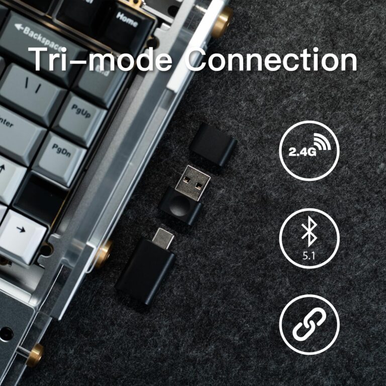 DRY STUDIO Black Diamond 75% RGB Wireless Mechanical Gaming Keyboard, 2.4G 2ms Latency, Tri-Mode Connection, Leaf Spring Mount, Custom Internals, Hotswapable Switch - Image 8