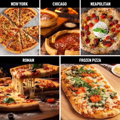 Multi-Fuel Pizza Oven Outdoor, 12" Portable Wood and Gas Fired Pizza Oven with Thermometer,Gas Hose & Pizza Stone,Heats up to 1000°F,Stainless Steel Pizza Oven for Backyard or Camping (Black) - Image 2