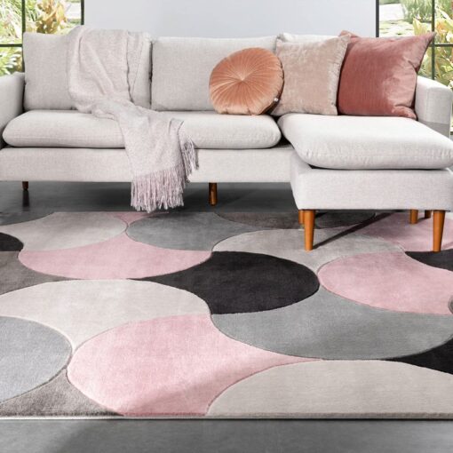 Well Woven Good Vibes Helena Blush Pink Modern Geometric Shapes 7 ft 10 in x 10 ft 6 in Texture Area Rug - Image 4