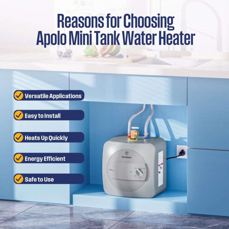 Westinghouse Electric Mini Tank Water Heater, 1.3 Gallon Point of Use Instant Hot Water Heater 120V 1440W, Small Hot Water Heater, Under Sink, Wall or Floor Mounted, Easy to Install - Image 9