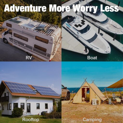 SOLPERK Solar Panel 2PCS Solar Panels 100 Watt 12 Volt, 200W Soalr Panel High Efficiency Monocrystalline PV Module Power Charger Solar Panel for Boat Car RV Motorcycle Marine - Image 2
