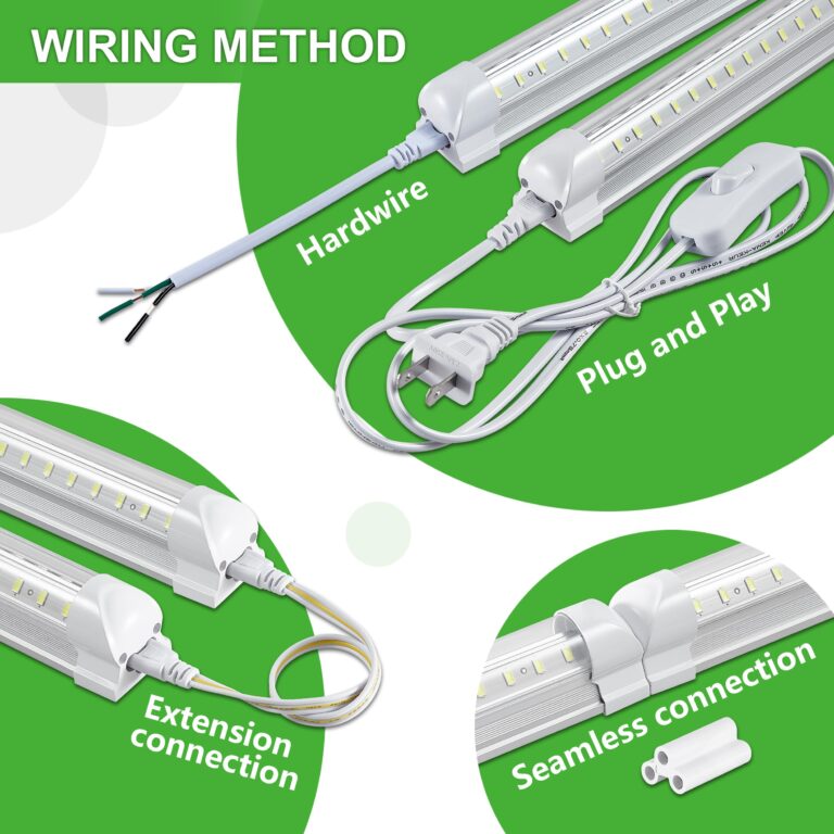 Skymoatled 8Pack 8FT LED Shop Light Garage Light,100W 5000K Daylight Color 15500LM Super Bright,Hanging or Surface Mount,Plug and Play,Linkable T8 LED Tube Lights for Garage,Warehouse, Workshop - Image 5