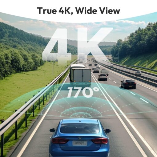 BOTSLAB 4K Dash Cam Front and Rear, 170° Ultra Wide Dashcam with ADAS, Night Vision, 24/7 Parking Mode, Sony IMX415 Sensor, WDR, Free 64GB SD Card, 5G/2.4G WiFi, Built-in GPS, Loop Recording - Image 9