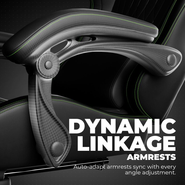 GTPLAYER Chair Computer Gaming Chair (Leather, Green) - Image 4