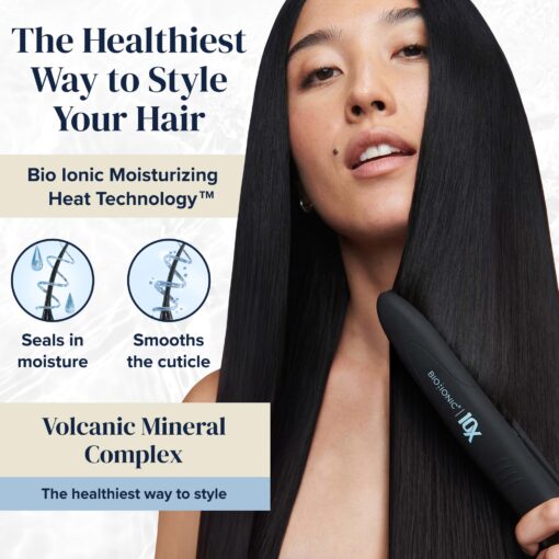 Bio Ionic 10X Styling Iron, 1" Hair Straightener with Moisturizing Heat Technology, Flat Iron for 10-Minute Styling, Hair Straightener and Curler - Image 7
